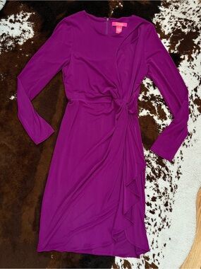 Women’s | Catherine Malandrino Fuchsia Twist Summer Dress | Size: 10 | Cut-Out
